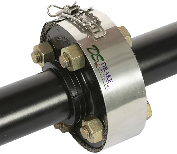 Drake Style I stainless flange shield with quick-latch closure