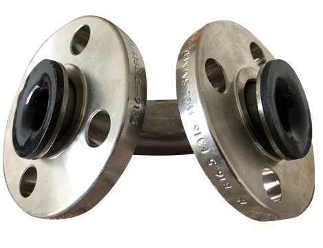 PVDF lined 90 degree elbow with flanges