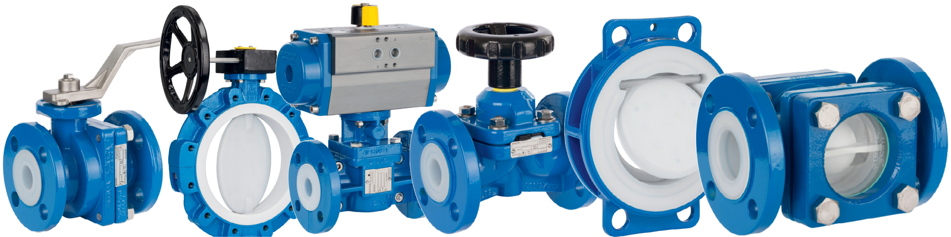 Swissfluid lined ball, butterfly, plug, diaphragm, swing check and ball check valves