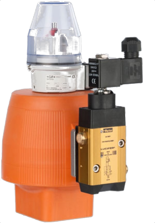 Swissfluid SPA-L pneumatic stroke actuator with solenoid valve
